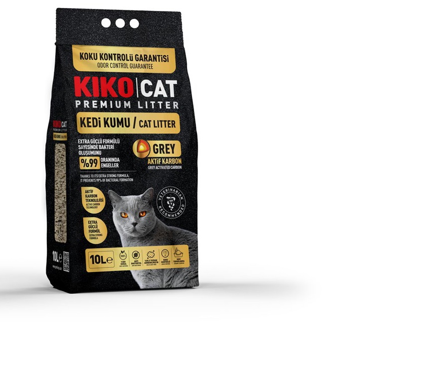 KIKO CAT GREY AKTİF KARBON KEDİ KUMU